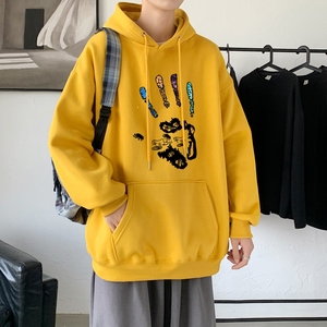 L2461P48秋冬新款卫衣男装宽松港风日系外套连帽衣服宽松卫衣图片