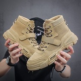 X2436P39秋季新款高帮马丁靴英伦风中帮百搭工装沙漠潮鞋潮流男靴，男鞋马丁靴，星座614-1
