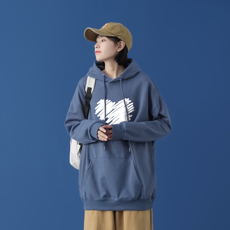 L2611P48中性模特新款卫衣男装宽松港风日系外套连帽衣服宽松卫衣图片