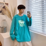 C2828P30男长袖t恤秋季打底衫长袖纯棉秋季港风印花宽松潮流上衣，男装T恤，星座510A-1