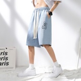 DN3808阳光景潮牌工装短裤男牛仔短裤男宽松休闲韩版日系港风，男装牛仔裤，星座510A-1