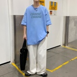 T3412印花纯棉T恤已爆夏季新款港风潮牌短袖宽松大码美式高街，男装T恤，星座510A-1