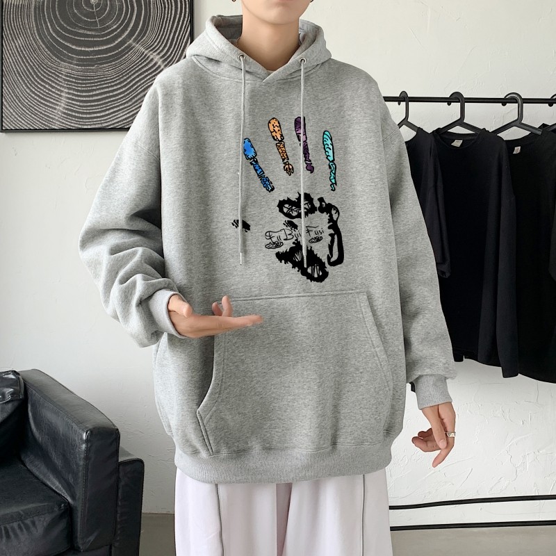 L2461P48套头衫港风休闲外套男宽松ins潮春秋季新款连帽卫衣图片