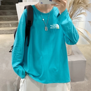 C2706P30新款纯棉长袖T恤男ins超火圆领休闲外穿百搭青年打底衫潮图片