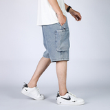 DN3628牛仔短裤男宽松休闲韩版日系港风潮牌大口袋工装短裤男，男装牛仔裤，星座510A-1