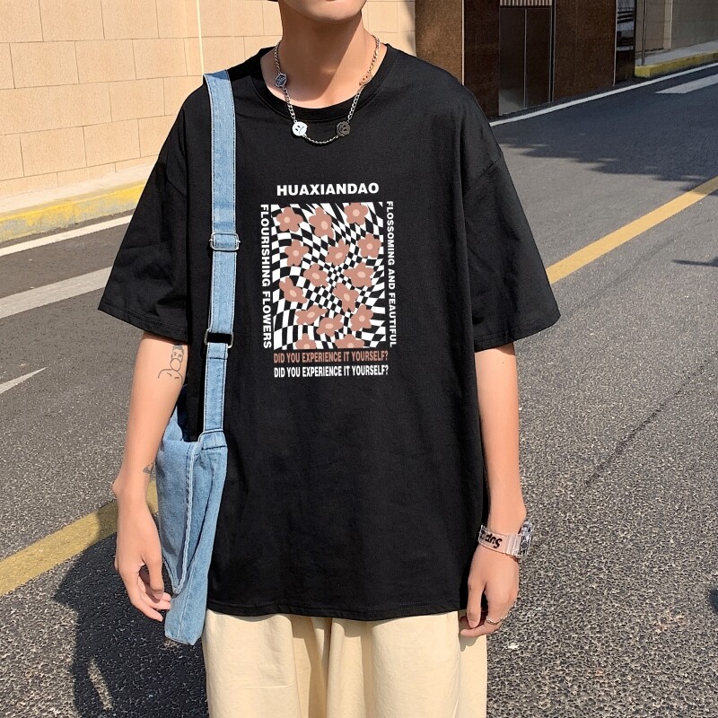 T3406P25落肩款宽松T恤克莱因蓝T圆领印花T恤正常配送中男港风T恤图片