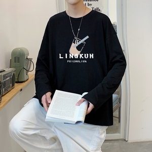 C2707P30男士长袖t恤春季潮牌薄款宽松潮流春装卫衣服春衣打底衫图片