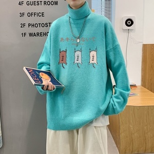 MG2835P65高领毛衣男士宽松慵懒秋冬季ins潮流百搭针织衫打底线衣图片