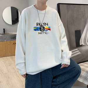MD2702 P55印花毛衣男秋季潮牌ins宽松慵懒高领针织衫潮流圆领线图片
