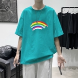 T1684P25港风100%棉2022新款短袖T恤男印花青春休闲，男装T恤，星座510A-1