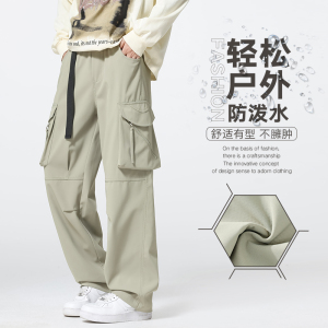 K1517P60潮牌宽松直筒工装裤春秋季阔腿长休闲裤男士2025春季新款图片