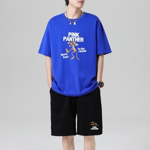 TZ3511轻奢时尚感男士短袖t恤男夏季薄款潮牌短裤休闲运动套装图片