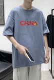 T2196P25港风室内潮印花男士中性宽松T恤港风T恤半袖男t体恤男，男装T恤，星座510A-1