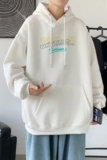 L2549P48秋装21中性纯色连帽卫衣套头宽松外套情侣装打底帽衫，男装卫衣，星座510A-1