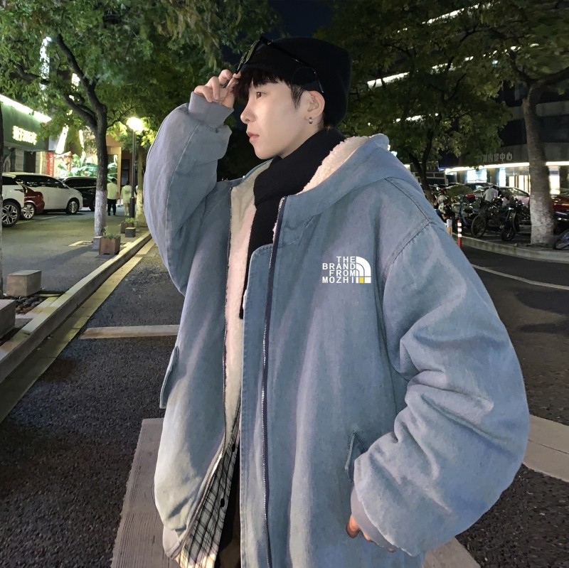 MN2877P165连帽拉链宽松牛仔服牛仔衣男士加绒加厚牛仔夹克外套,男装夹克,星座510A-1