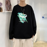C2828P30男长袖t恤秋季打底衫长袖纯棉秋季港风印花宽松潮流上衣，男装T恤，星座510A-1