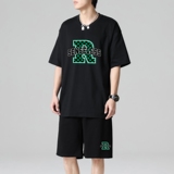 TZ3515休闲运动套装轻奢时尚感男士短袖t恤男夏季薄款潮牌短裤，男装休闲套装，星座510A-1