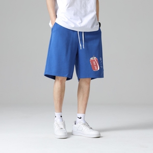 D纯棉运动五分短裤宽松短裤男生短裤日系宽松抖音高品质图片