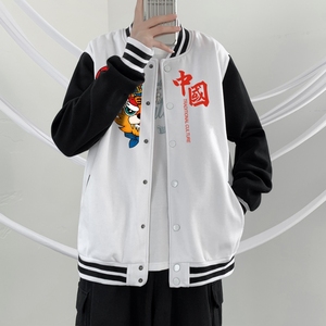 BQ3222P75港风潮牌休闲宽松夹克男潮虎年老虎印花棒球服外套男