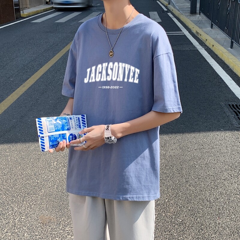 T3325P25克莱因蓝T 仓库一件起正常配送中男港风T恤落肩款宽松T恤图片