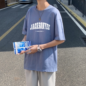 T3325P25克莱因蓝T 仓库一件起正常配送中男港风T恤落肩款宽松T恤图片