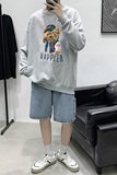 Y1538P35！港风个性男春季港风长袖t恤大码潮牌印花卫衣男，男装卫衣，星座510A-1