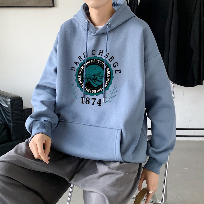 L2479P48男宽松ins潮春秋季套头衫新款连帽卫衣港风休闲外套,男装卫衣,星座510A-1