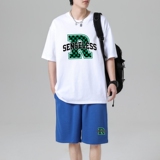 TZ3515轻奢时尚感男士短袖t恤男夏季薄款潮牌短裤休闲运动套装，男装休闲套装，星座510A-1