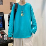 C2883P30男长袖t恤春季打底衫长袖纯棉春季港风印花宽松潮流上衣，男装T恤，星座510A-1