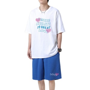 TZ3512休闲运动套装轻奢时尚感男士短袖t恤男夏季薄款潮牌短裤图片