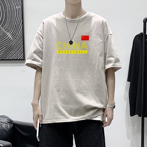 T2204P25港风室内男士t恤短袖ins潮牌潮流夏季薄款上衣服港风宽松图片