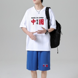 TZ3516短袖t恤男夏季薄款潮牌短裤休闲运动套装轻奢时尚感男士图片