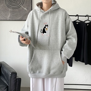 L2886P65卫衣2022秋新款港风ins连帽套头加绒加厚连帽卫衣外套图片