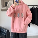 L2838P48秋装21中性纯色连帽卫衣套头宽松外套情侣装打底帽衫，男装卫衣，星座510A-1