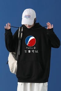 L2463P48中性模特秋冬连帽卫衣男大码运动帽衫宽松薄外套卫衣图片