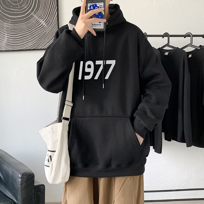LD5670P38个性印花抽绳连帽卫衣2023秋季新款男百搭宽松设计感男,男装卫衣,星座510A-1