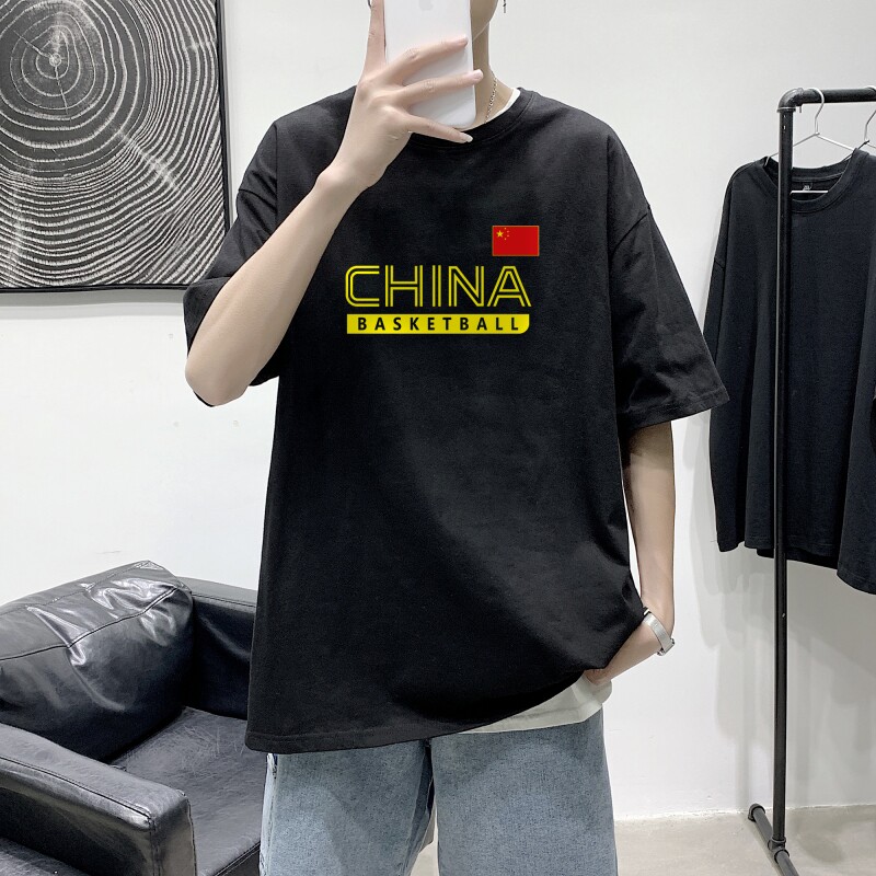 T2204P25港风室内男士t恤短袖ins潮牌潮流夏季薄款上衣服港风宽松,男装T恤,星座510A-1