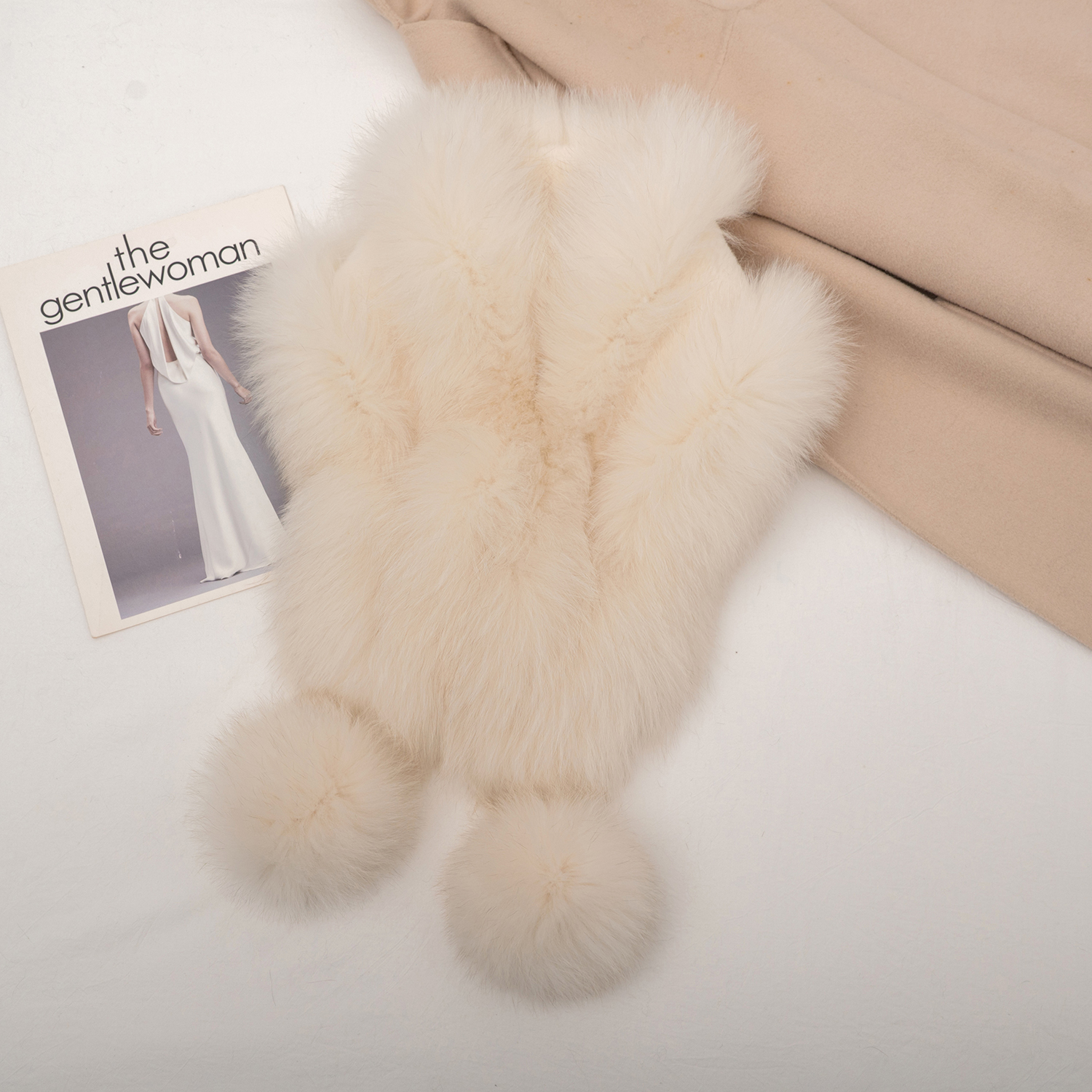 双面真狐狸毛围巾千金风大衣毛领