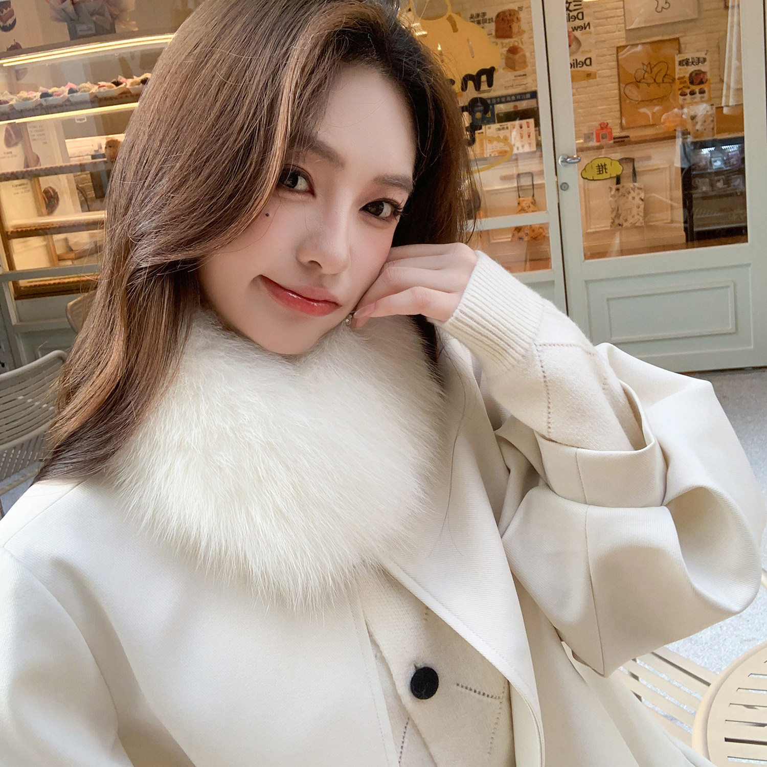 双面真狐狸毛围巾冬季保暖毛毛领