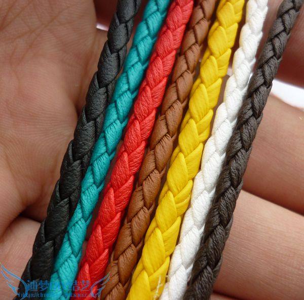 diy饰品配饰/项链/手链专用4mm亚光软皮绳/三股辫圆绳 2.5元/米