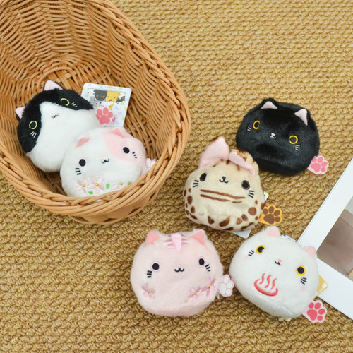 日本进口毛绒樱花猫咪团子