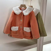6112女童秋冬呢大衣夹棉保暖外套 特价