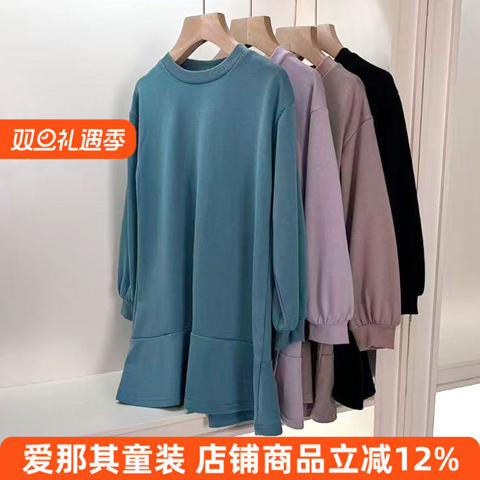 6114日单BR女童长袖连衣裙春秋毛圈休闲裙子100-150cm 特价！ - 封面