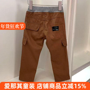6011日单BR男女童长裤休闲裤棉布裤子100-130cm
