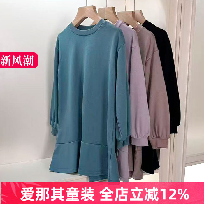 6114日单BR女童长袖连衣裙春秋毛圈休闲裙子100-150cm 特价！