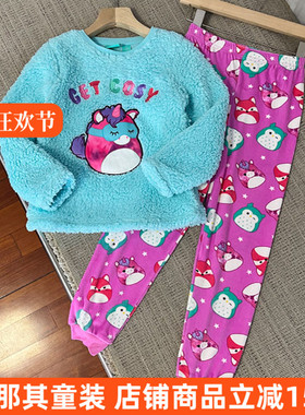6330外贸女童家居套装羊羔绒长袖长裤二件套128-166cm
