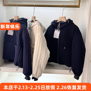 6123女童棉衣秋冬夹棉长袖连帽棉袄大童120-170cm