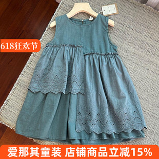 6151女童无袖连衣裙夏季薄款棉麻裙子110-150cm