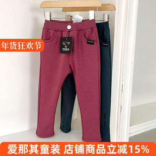 6150日单男女童长裤秋冬加绒柔软弹力裤休闲裤80-130cm 特价！