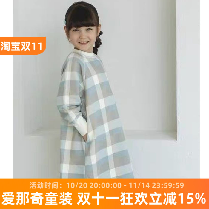 女童长袖连衣裙秋冬加绒休闲裙子
